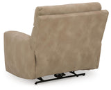 Next-Gen Durapella Sand Microfiber Power Recliner — back view