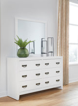 Binterglen White Dresser and Mirror — product view
