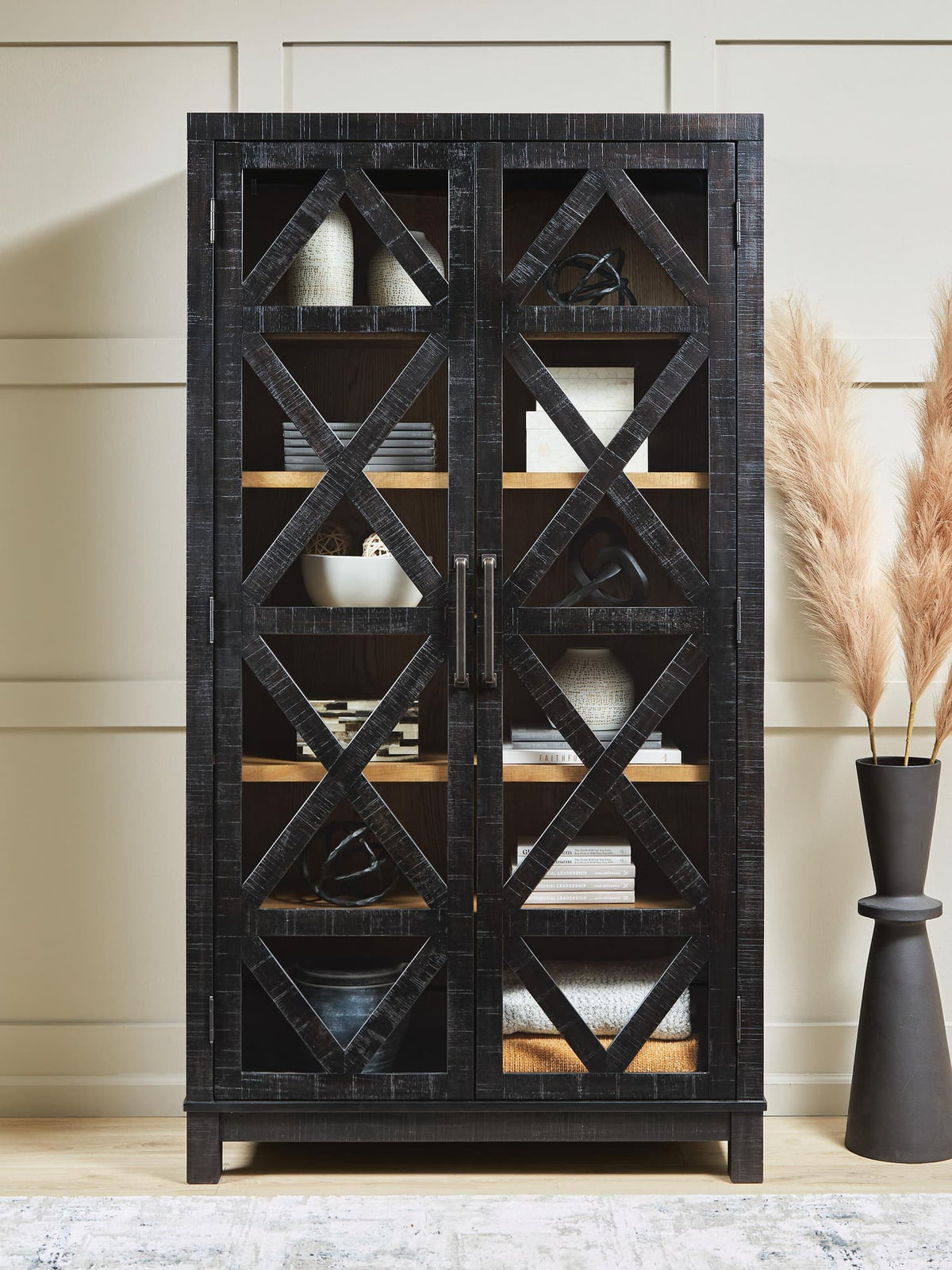 Christop Black/Brown Accent Cabinet — product view