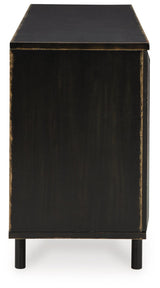 Close-up of door pattern on Fair Ridge Accent Cabinet