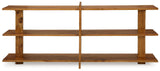 Close-up of honey brown finish and solid acacia wood texture