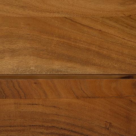 View of spacious shelves on Fayemour console sofa table