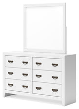 Binterglen White Dresser and Mirror — angled view