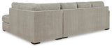 Calnita Sisal 2-Piece Sectional with Ottoman — back view