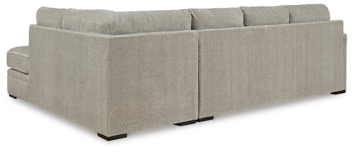 Calnita Sisal 2-Piece Sectional with Ottoman — back view