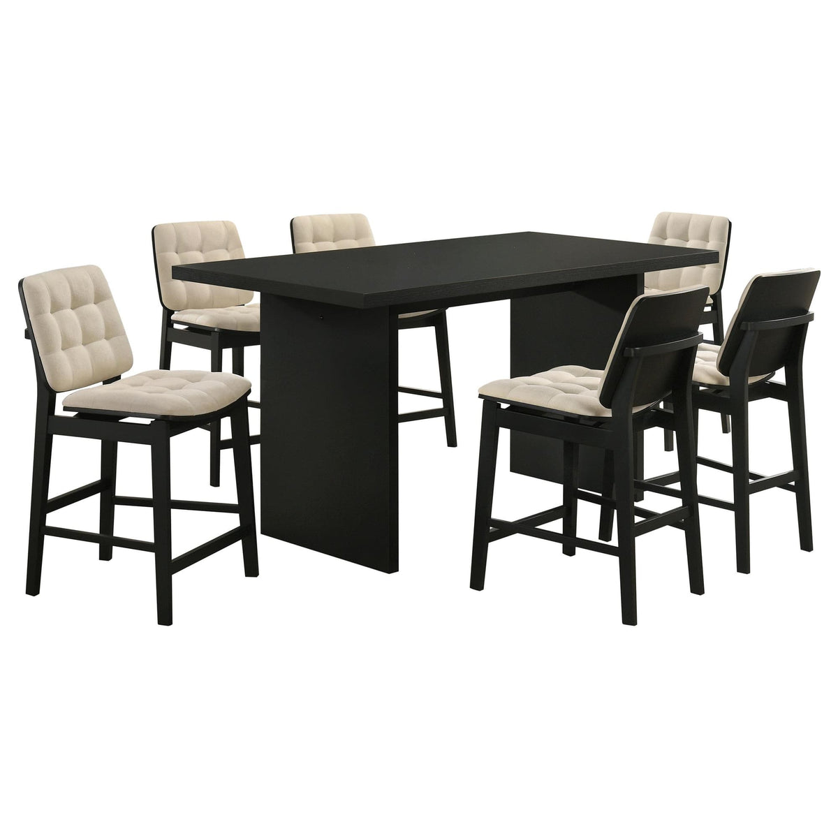 Decker 7-Piece 70-Inch Rectangular Counter Height Dining Set Cream and Black — product image 2