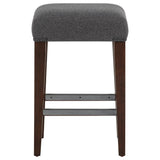 Naser Upholstered Counter Stool Grey and Dark Walnut Set of 2 — product image 3