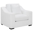 Ashlyn Upholstered Sloped Arm Accent Chair White — product view