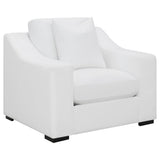 Ashlyn Upholstered Sloped Arm Accent Chair White — product view