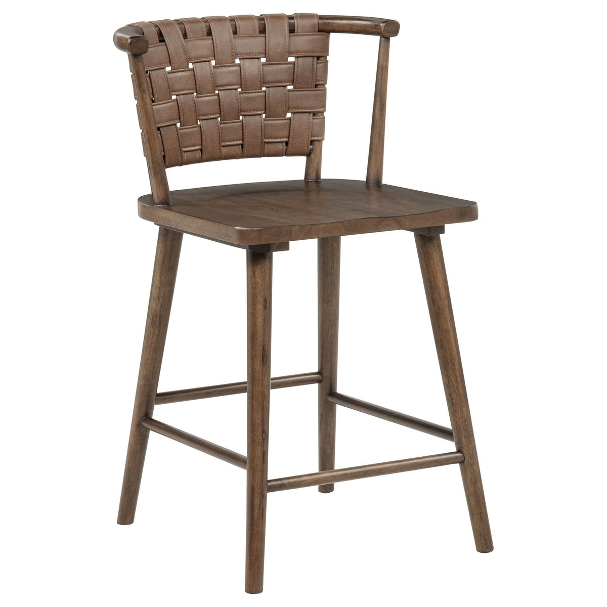 Tallis Woven Leatherette Back Counter Chairs Brown Set of 2 — product image 2
