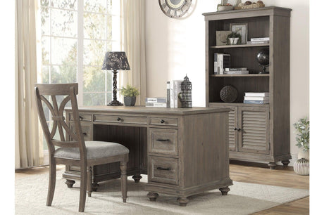 Cardano Light Brown Acacia Executive Desk front view