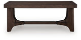 Korestone Dark Brown Coffee Table with 2 End Tables — front view