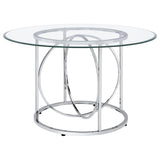Levy 48-inch Round Glass Top Dining Table Chrome — product image 3