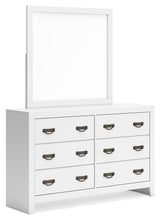 Binterglen White Dresser and Mirror — angled view