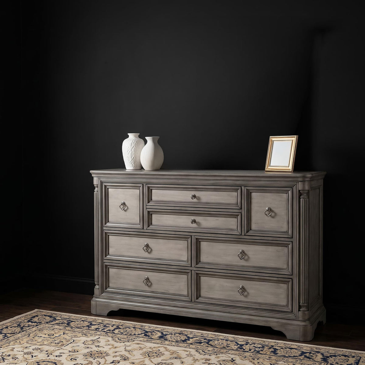 Cresswell 8-Drawer Bedroom Dresser Weathered Taupe — product image 2