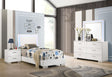 Felicity twin bedroom set showing LED headboard and bed front angle