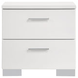 Felicity 2-drawer nightstand with chrome legs