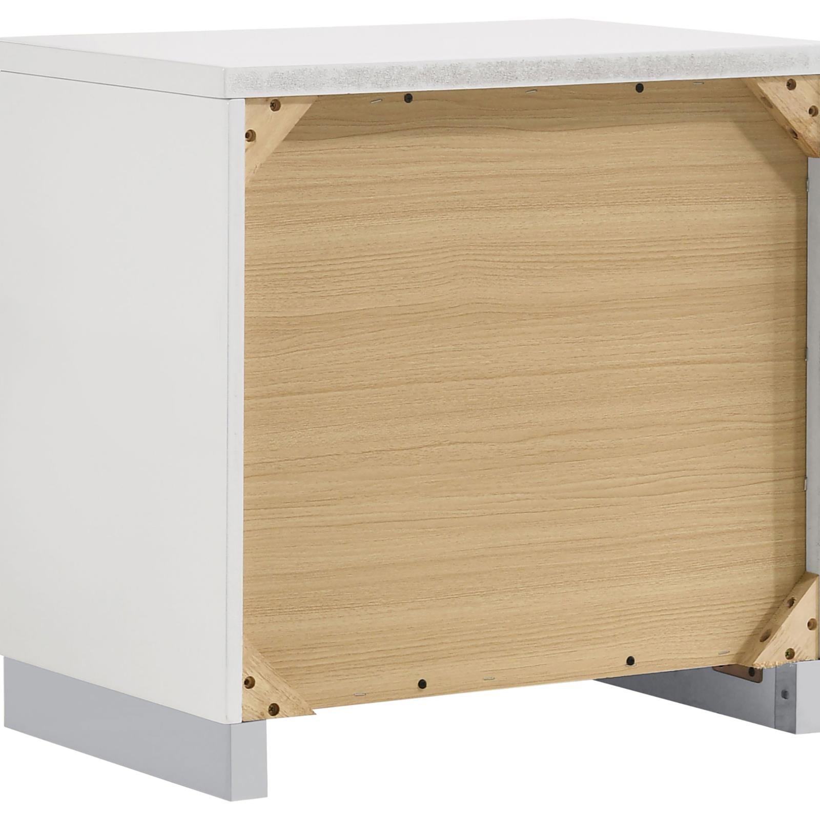 Rectangular dresser mirror with beveled glass and LED lighting