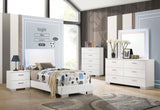 Felicity twin bed with LED headboard in glossy white