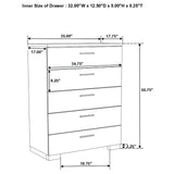 Felicity 5-piece twin bedroom set with LED-lit headboard and mirror in glossy white