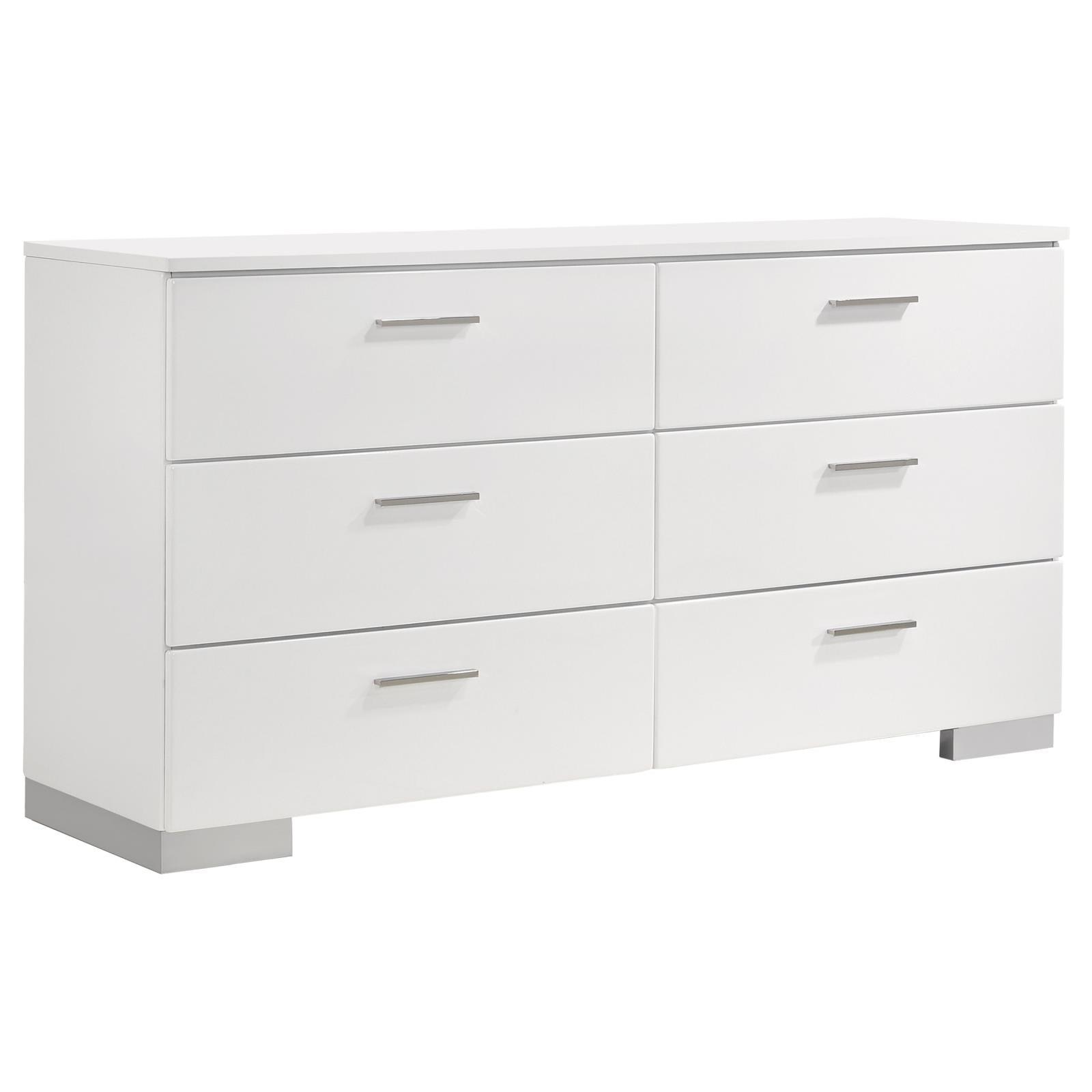 Felicity 5-piece twin bedroom set with LED-lit headboard and mirror in glossy white