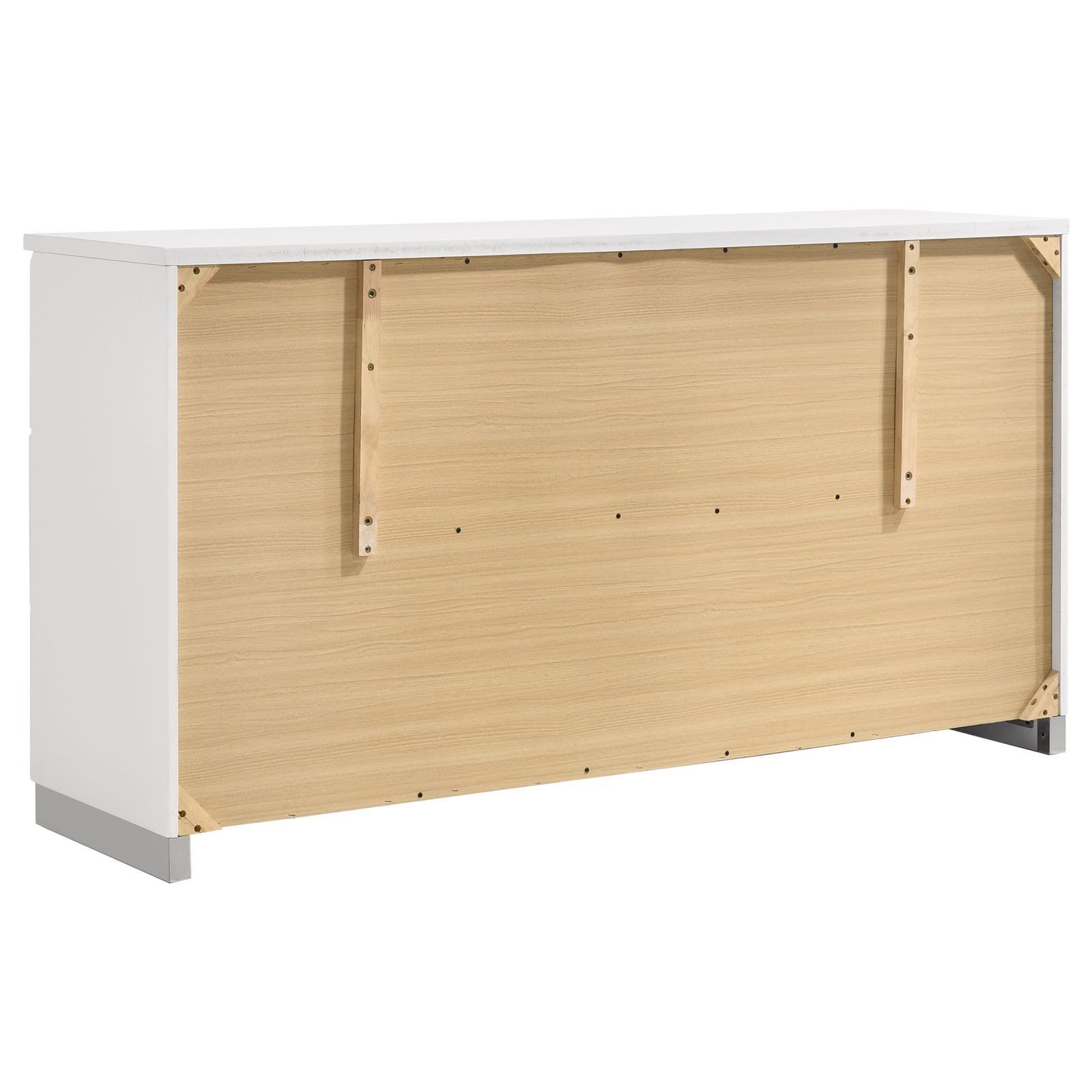 Felicity 5-piece twin bedroom set with LED-lit headboard and mirror in glossy white