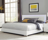 Felicity Glossy White LED Panel Bedroom Set - side view