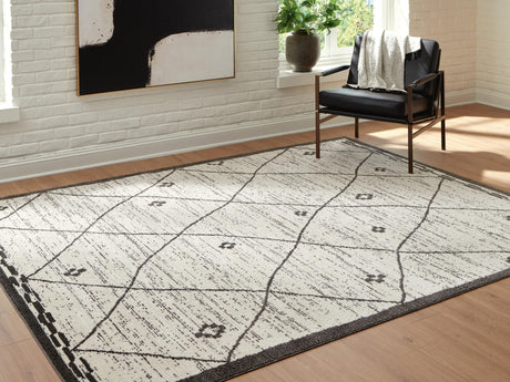 Fenriston Cream/Black Large Rug from Decor Furniture