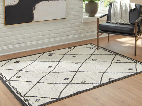 Fenriston Cream/Black Medium Rug from Decor Furniture