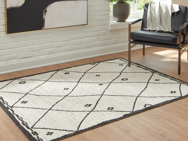 Fenriston Cream/Black Medium Rug from Decor Furniture
