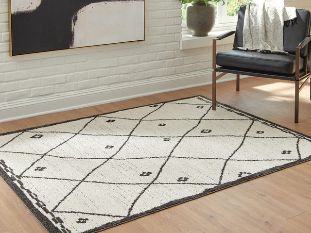 Fenriston Cream/Black Medium Rug from Decor Furniture