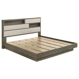 Fenwick Eastern King Bed Bookcase Headboard Grey Oak from Decor Furniture