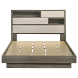 Fenwick Queen Bed Bookcase Headboard Grey Oak view 4