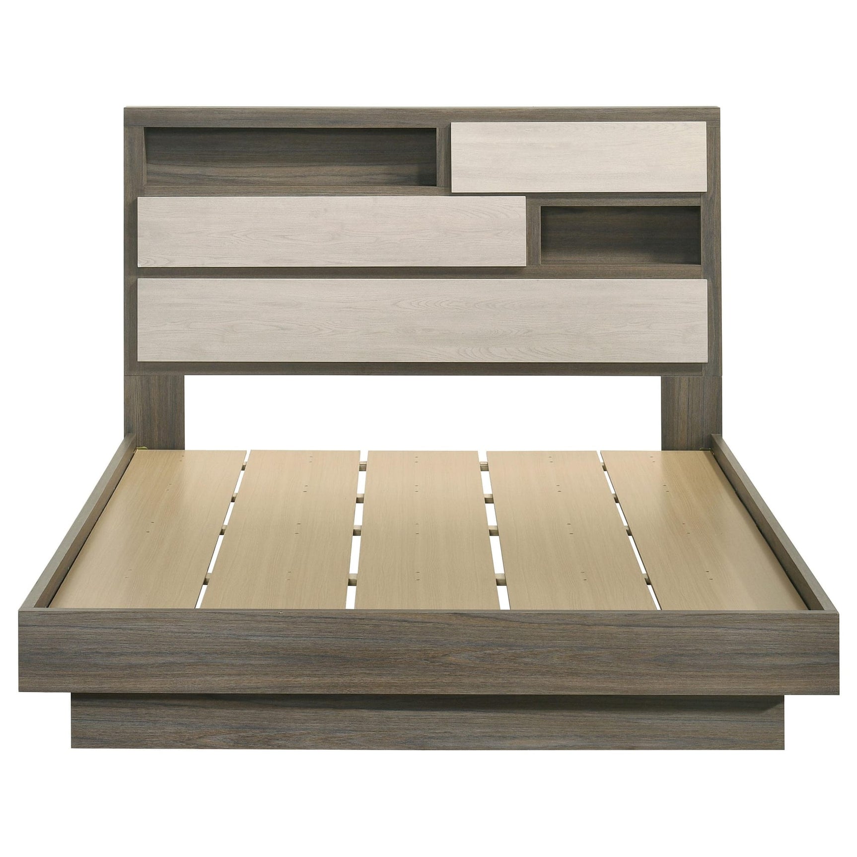 Fenwick Queen Bed Bookcase Headboard Grey Oak view 4