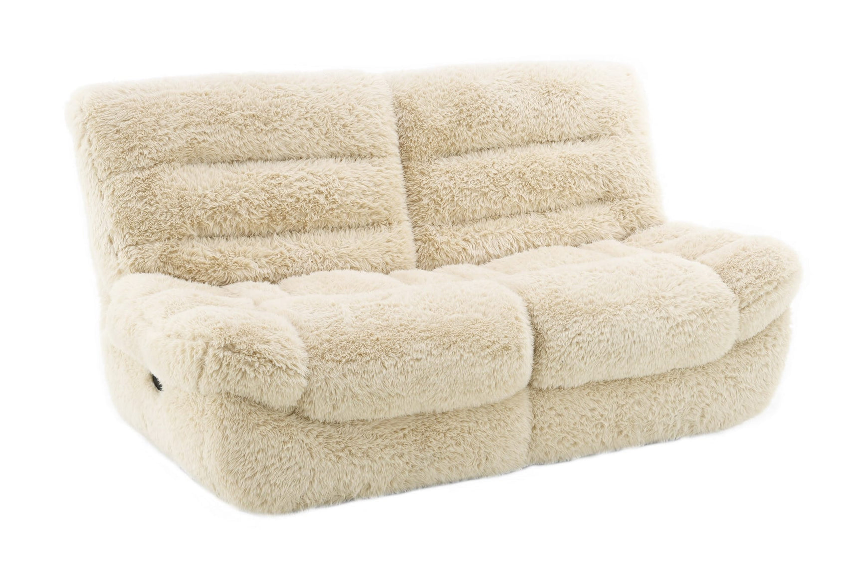 Ferland Beige Faux-Fur Reclining Sofa, Loveseat, and Recliner Set view 5