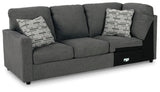 Edenfield Charcoal 3-Piece Sectional with Ottoman — angled view