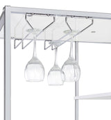 Figueroa 5-Shelf Wine Cabinet White High Gloss and Chrome front view