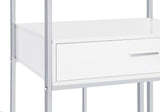 Figueroa 5-Shelf Wine Cabinet White High Gloss and Chrome front view