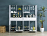 Figueroa Wine Cabinet chrome frame close-up