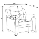 Side view illustrating cushion depth on Finley Casual Brown 3-Piece Set