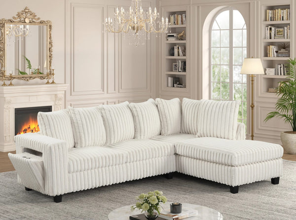 Fivi Beige Reversible Sectional from Decor Furniture