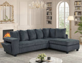 Fivi Charcoal Reversible Sectional from Decor Furniture