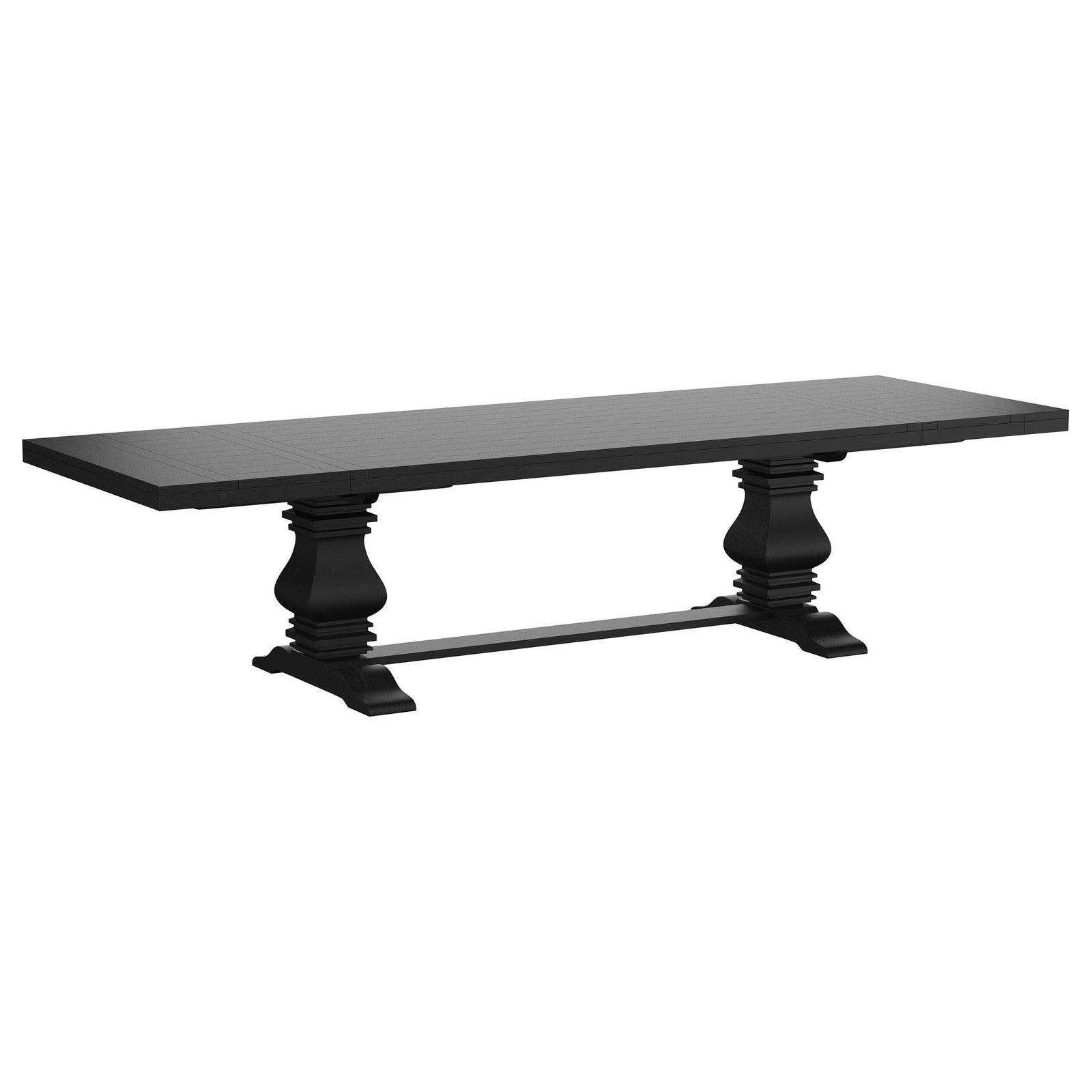 FLORENCE Florence 126-inch Extension Dining Table Distressed Black 115531 - Ella Furniture