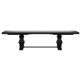 Side view of Florence dining table showing double pedestal trestle base