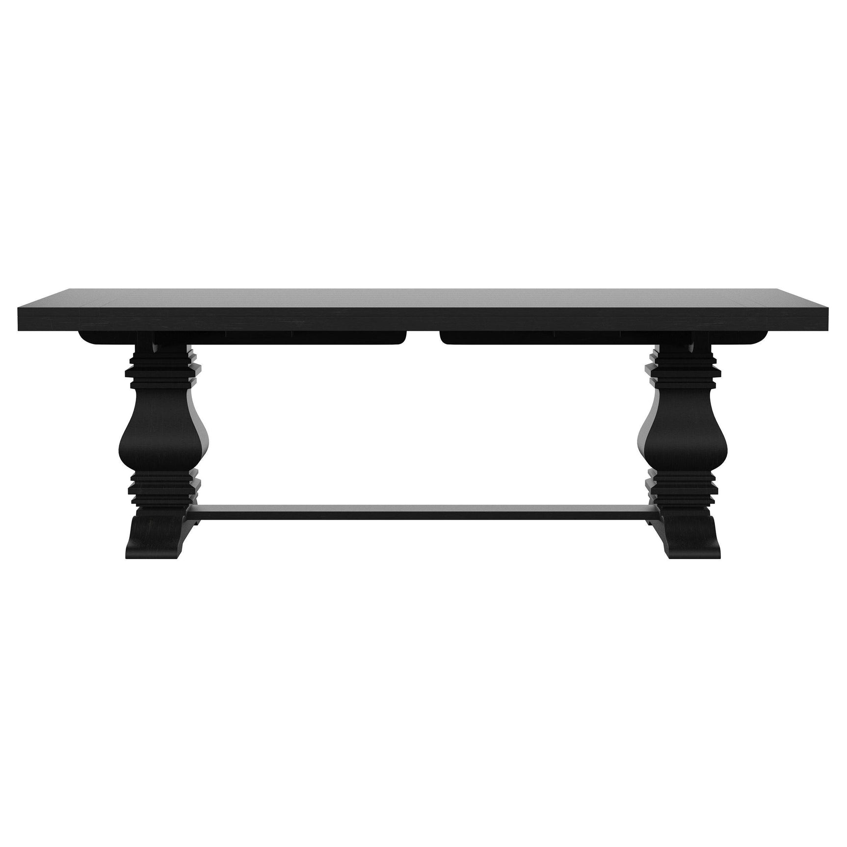 Florence dining table with leveler and wood-on-metal gear glide detail