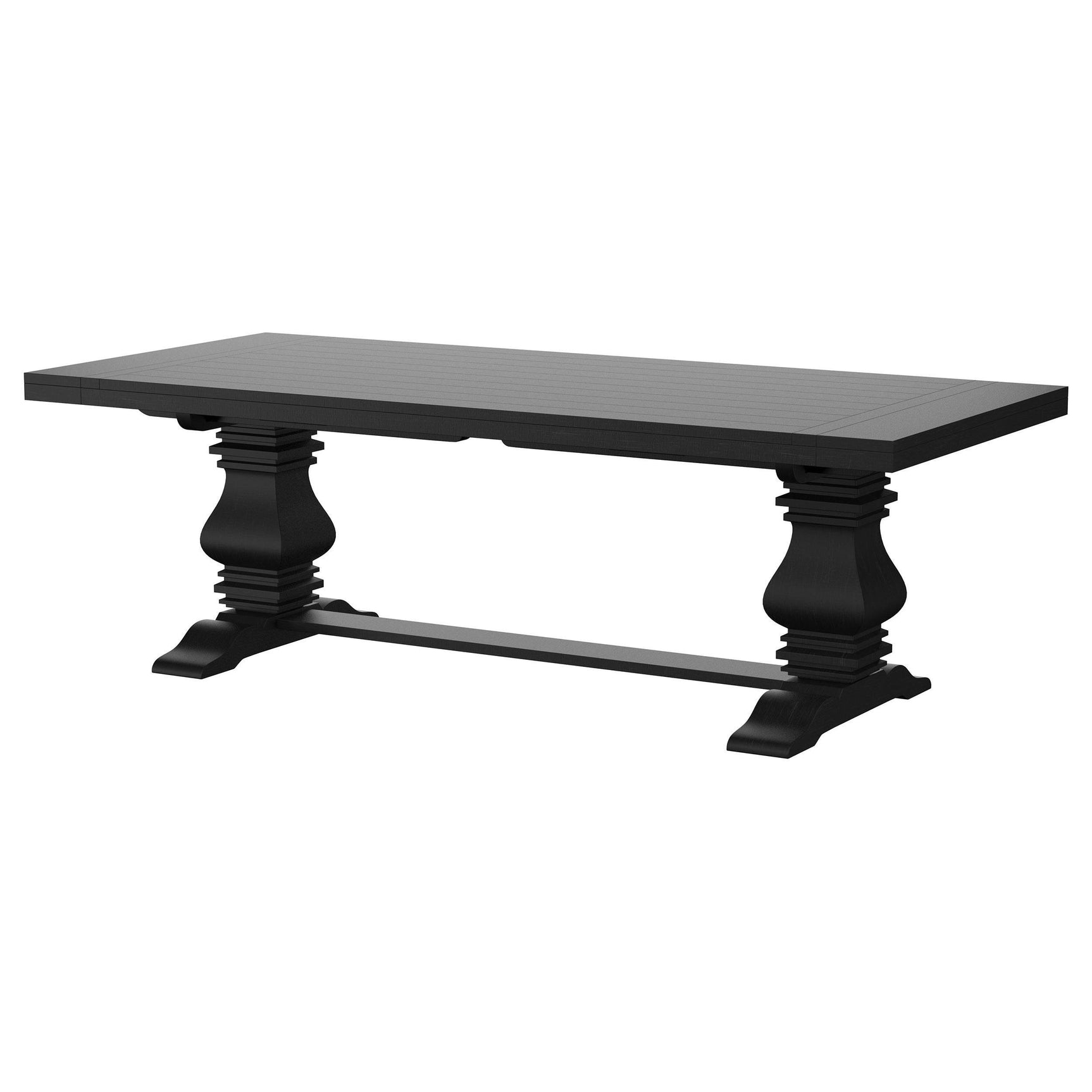 Florence 126-inch dining table with leaf extended, rectangular top