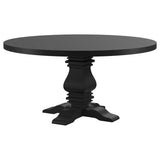Top view of round tabletop with X-detail centerpiece