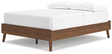 Close-up of Fordmont Auburn Full Platform Bed wood grain finish