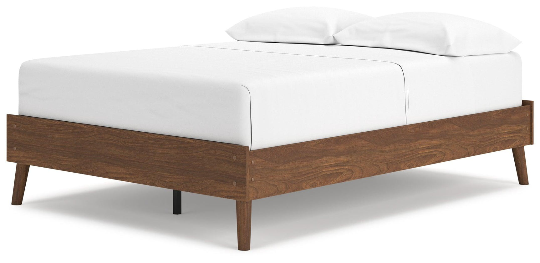 Close-up of Fordmont Auburn Full Platform Bed wood grain finish