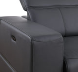 Franco 6-Piece Dark Grey Italian Leather Match Power Reclining Sectional with Storage Console and Cupholders view 7
